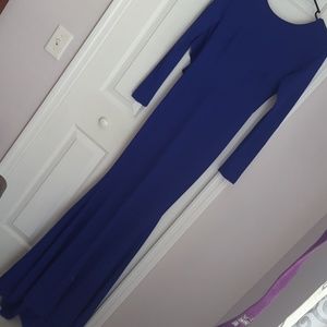 Long sleeve blue dress